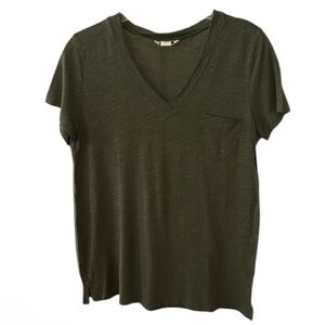 Olive Green V Neck Tee